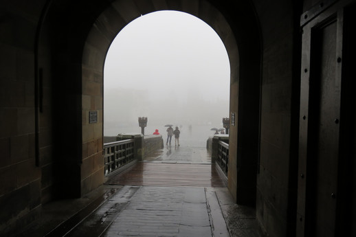 Looking out to the esplanade