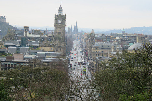 Waterloo St from Calton Hill, Edinburgh Castle in top left hand corner