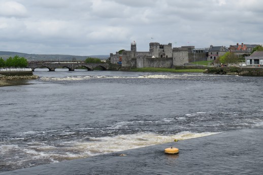 King John's Castle with tidal flows over weir